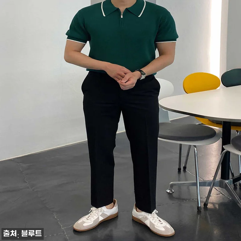 배색 워셔블 반집업니트 머슬핏니트 남 관련 이미지 10