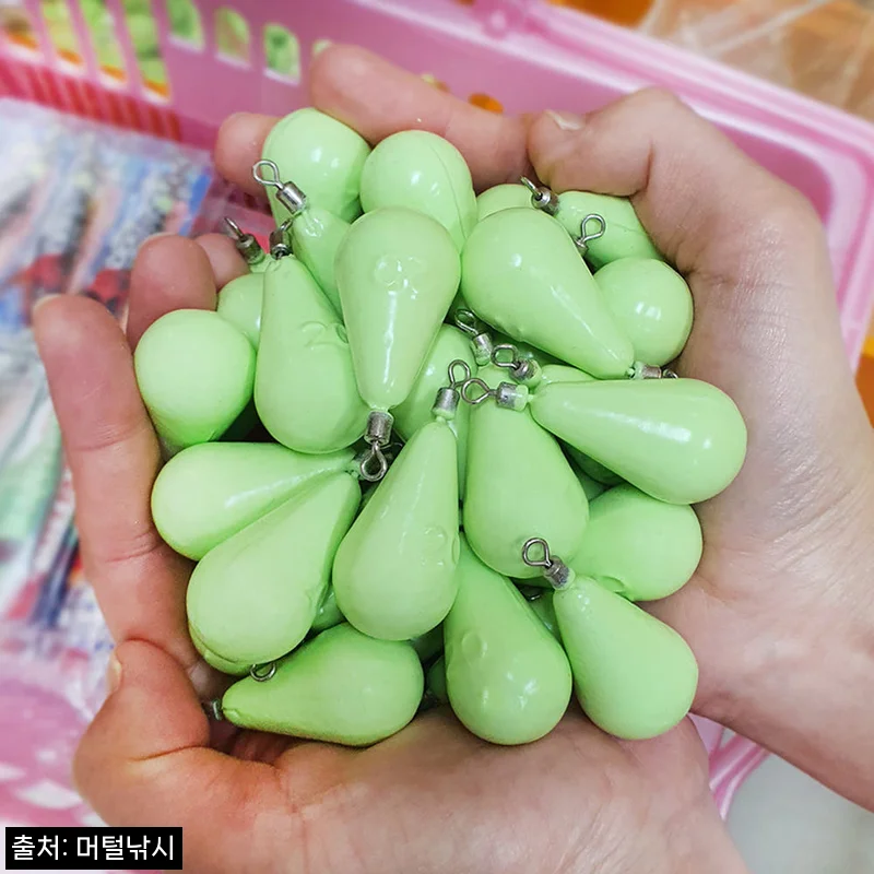 옥광 야광 봉돌 18호 찐후기, 갑오징어·주꾸미 낚시용으로 낱개 구매하기 좋은 축광봉돌