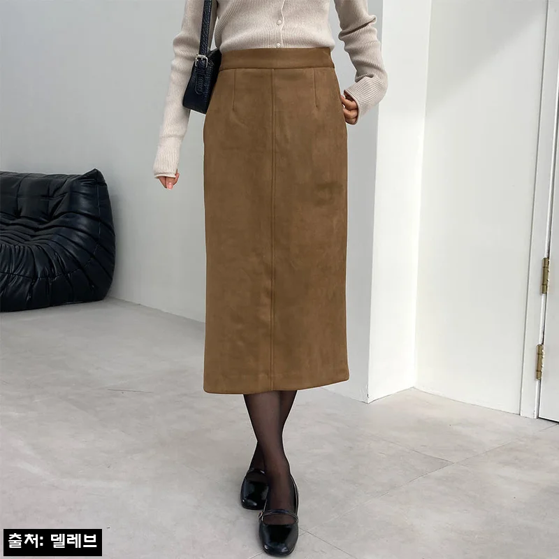 스웨이드 포켓 겨울 H라인 롱 스커트, 38,000원 할인 혜택까지 챙겨본 겨울 데일리템