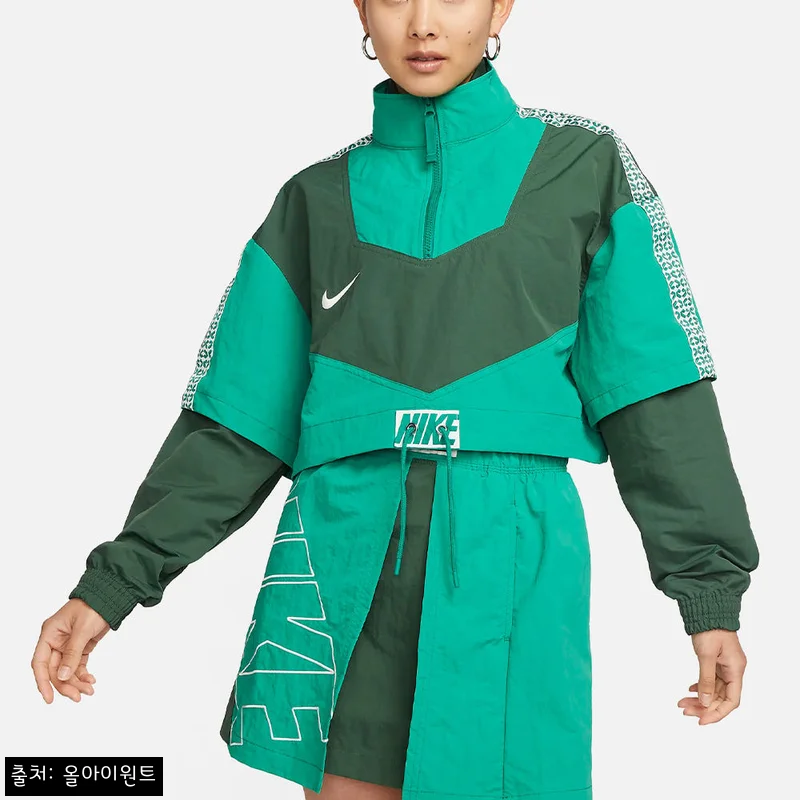 나이키 우먼 NSW 크롭 트랙 자켓 FB8373-323, 30% 할인에 눈여겨볼 다크그린 아우터