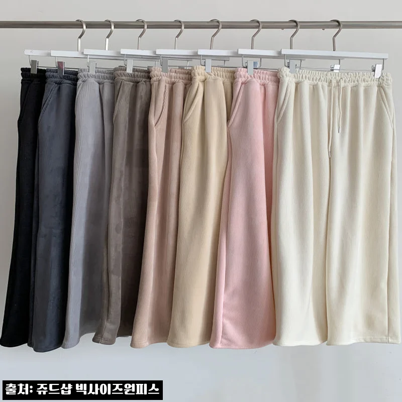융기모바지 벨로아팬츠 골덴통바지 찐후기, 겨울 데일리룩에 포근한 와이드 밴딩팬츠