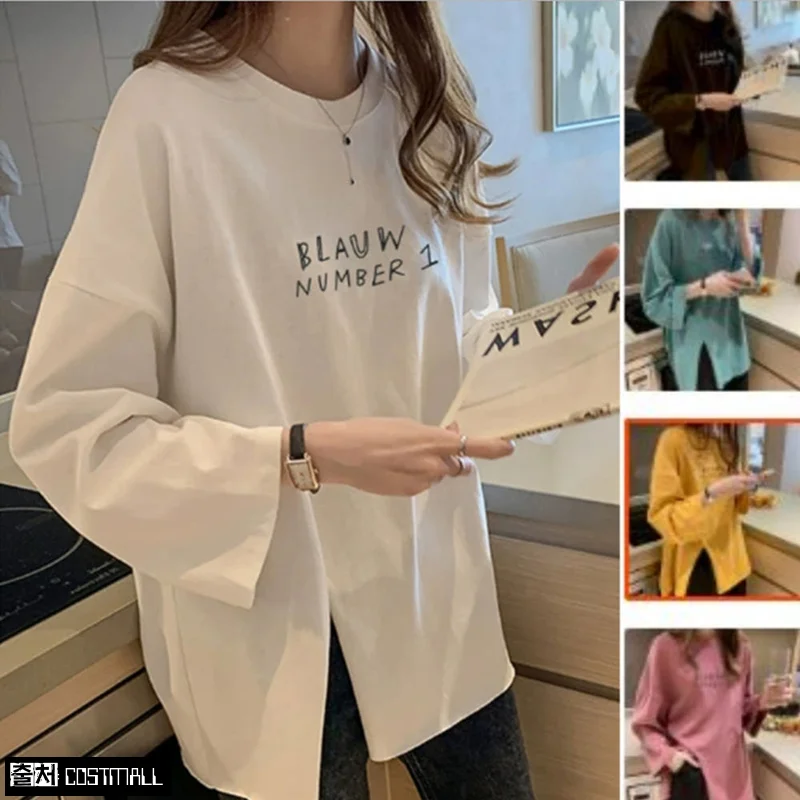 여성맨투맨 롱 무지 박서 이너 흰 박스티, 12,800원 무료배송으로 보는 간절기 오버핏 이슈템