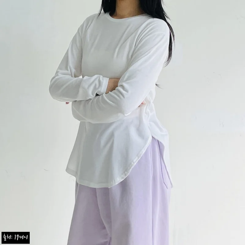 9,800원에 겨울 레이어드 완성! 기모 이너티 레이어드 루즈핏 밑단라운딩 티셔츠 후기
