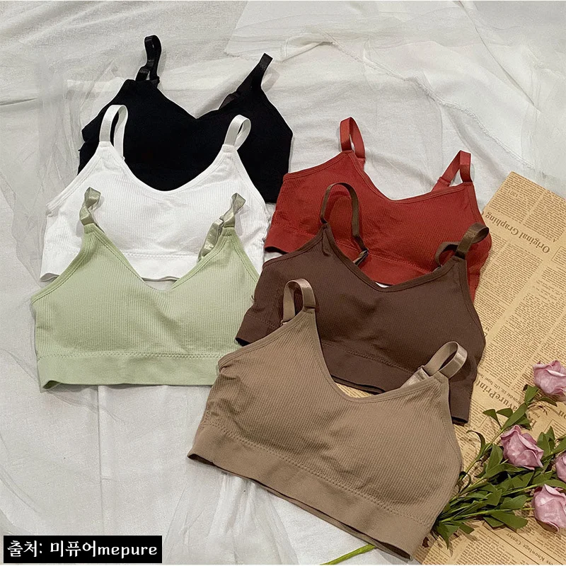 골지 심플 편한 밴딩 노와이어 브라탑 심리스 브라렛, 7,000원 무료배송으로 담기 좋은 이슈템