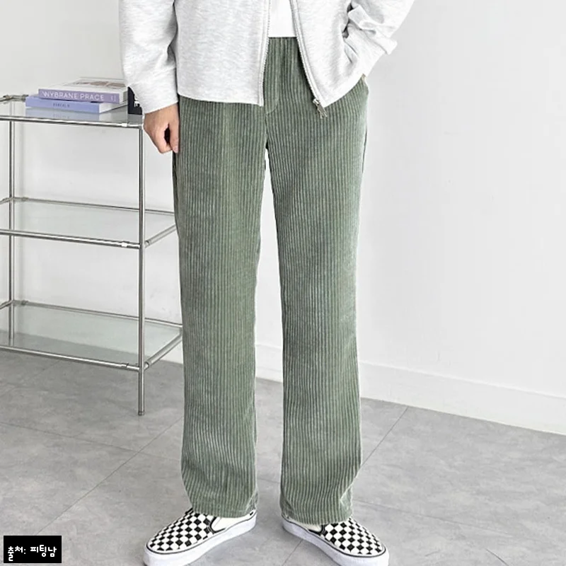 남자 피어스 코듀로이 스판 와이드 밴딩 팬츠, F/W 데일리룩에 눈여겨볼 50% 할인템