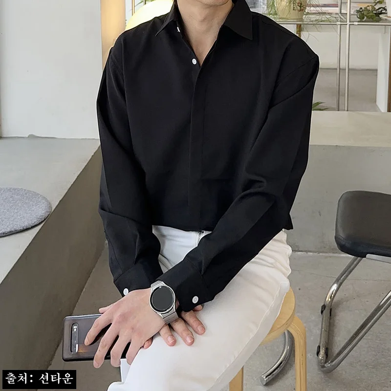 남자셔츠 빅사이즈 실크 남성남방 남자린넨셔츠, 1만원대 히든 버튼 데일리 셔츠 이슈템