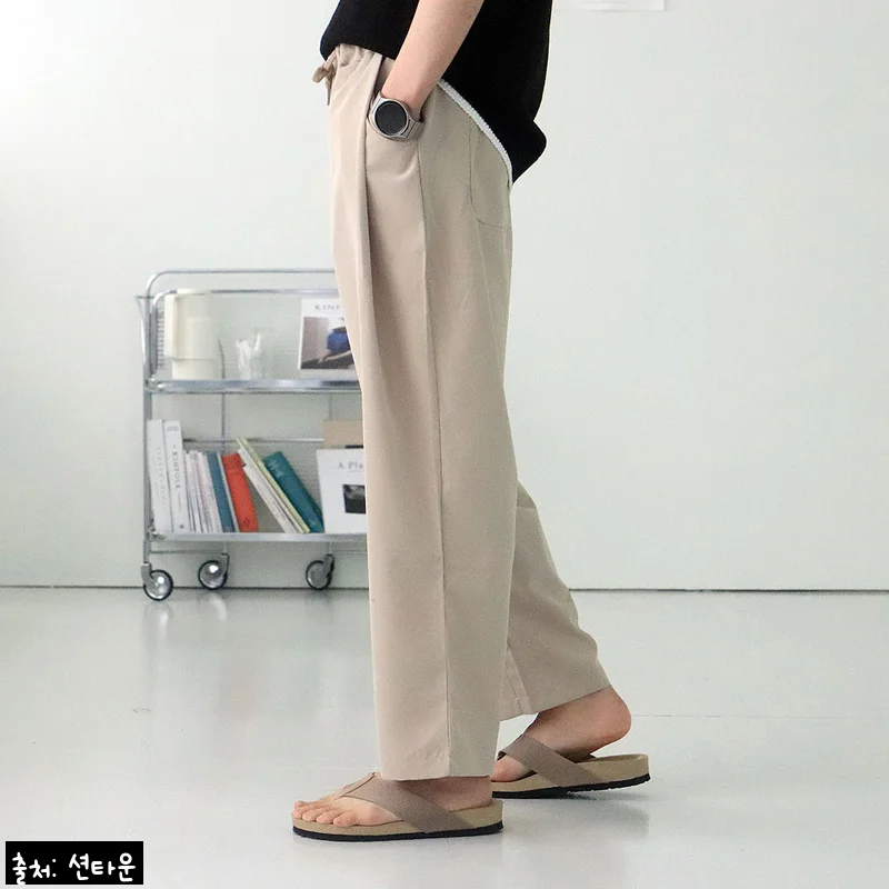 남자와이드팬츠 통큰바지 밴딩 냉장고 남자린넨바지, 여름 데일리룩으로 눈여겨볼 만한 할인템