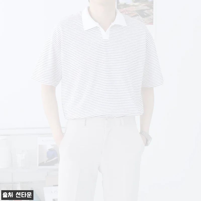남자반팔티 단가라 스트라이프 카라 반팔티, 여름 데일리룩으로 눈여겨볼 이슈템