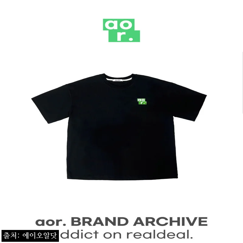 aor. 그린 로고 반팔티 블랙 빅사이즈 오버핏, 20% 할인 구매 전 체크 후기