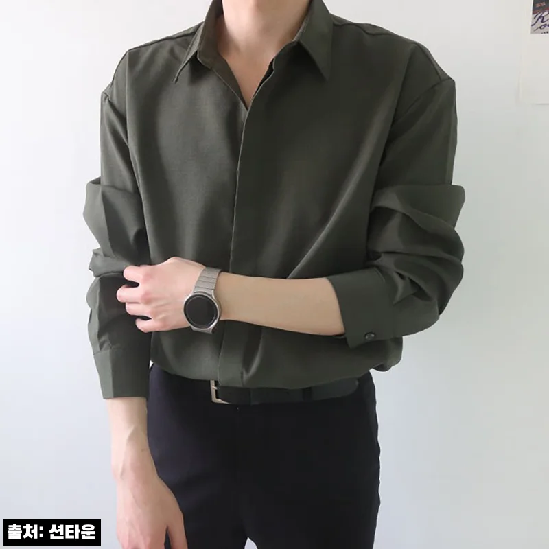 1+1 남자 셔츠 구김없는 오버핏 남방, 출근룩부터 데일리룩까지 눈여겨볼 이슈템