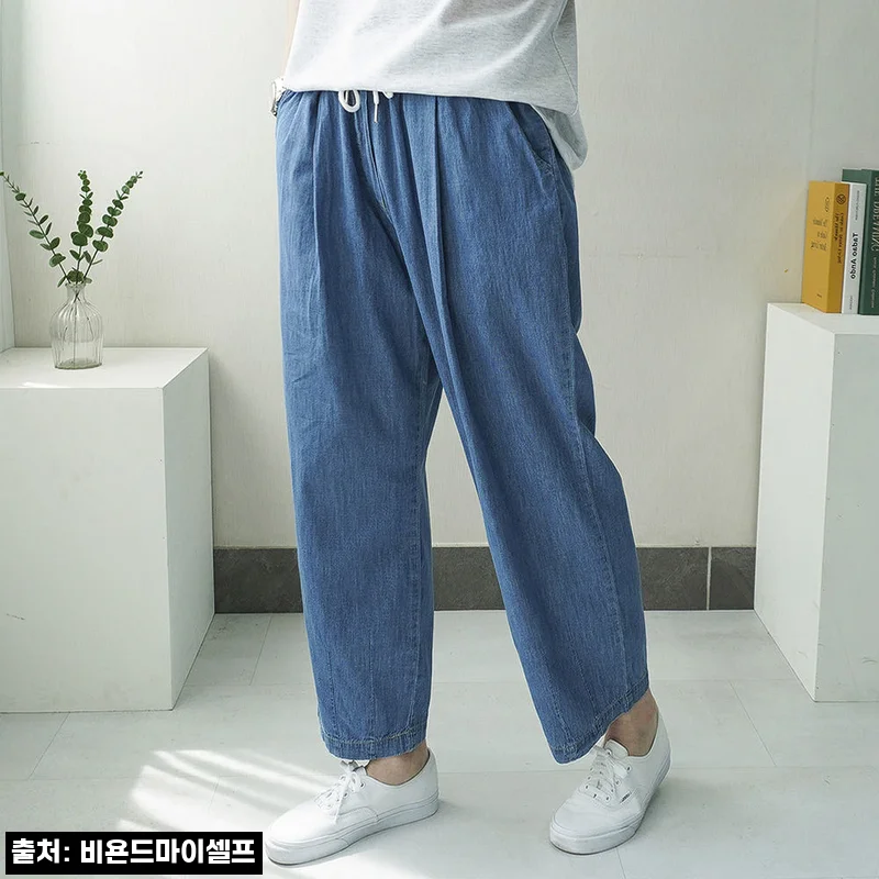 남자 아이스 라이트 여름 청바지 벌룬 와이드 해지 데님 팬츠, 36% 할인으로 눈여겨볼 데님