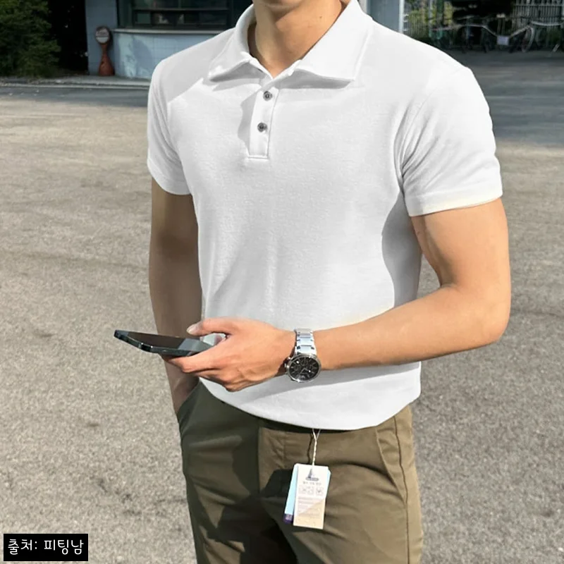 남자 블럼 머슬핏 여름 분또 카라 반팔티 10컬러, 카라 하나로 분위기 살리는 여름 이슈템