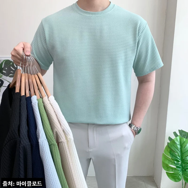 남자 빅사이즈 반팔 와플 무지 여름 티셔츠, 1만 원대 무료배송으로 눈여겨본 여름 이슈템